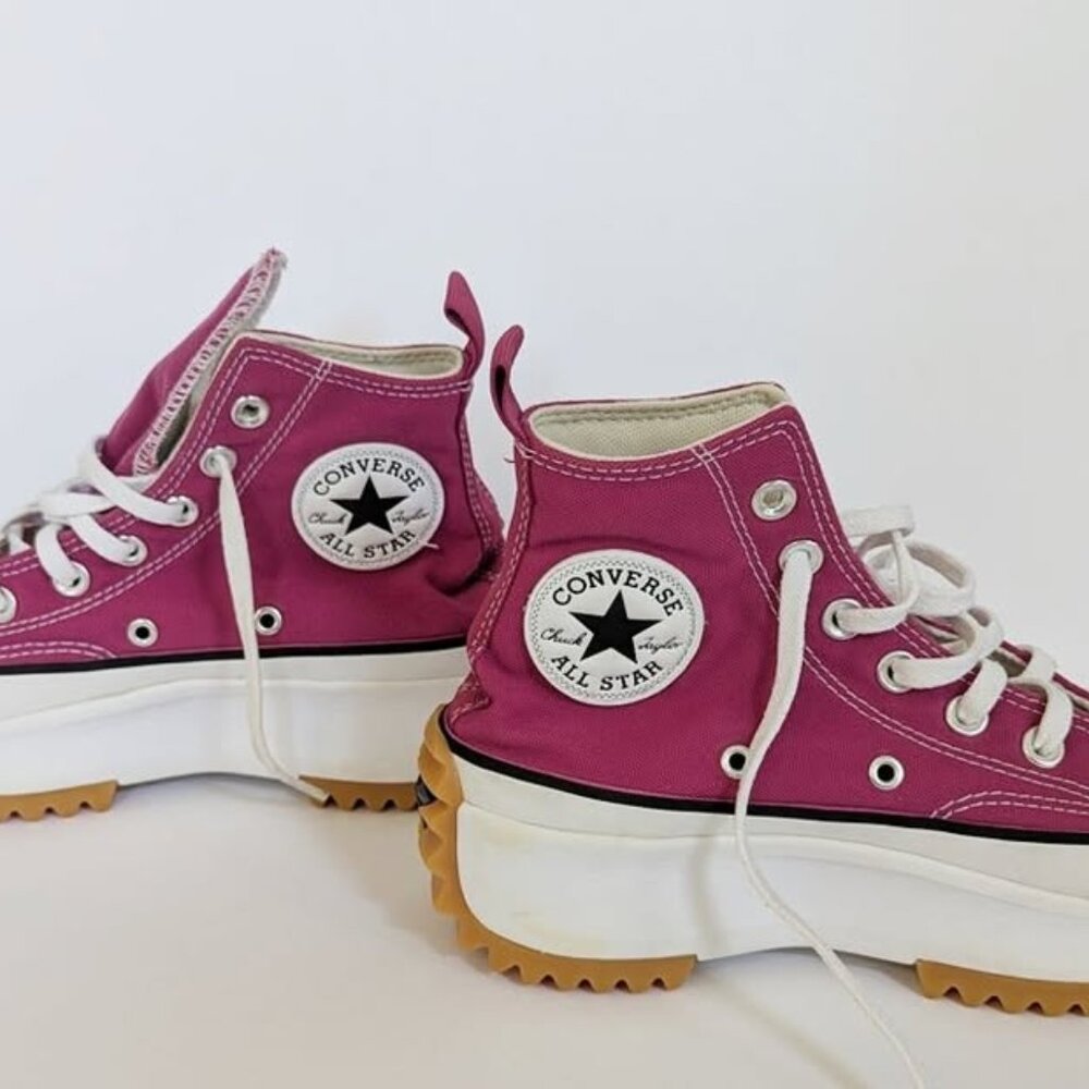 Converse Run Star Hike Platform High Top Sneakers in 'Midnight Hibiscus' Pink